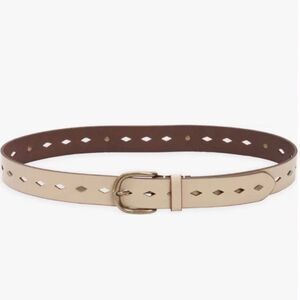 Frye Cream Natural Diamond Studded Belt, Large NWOT